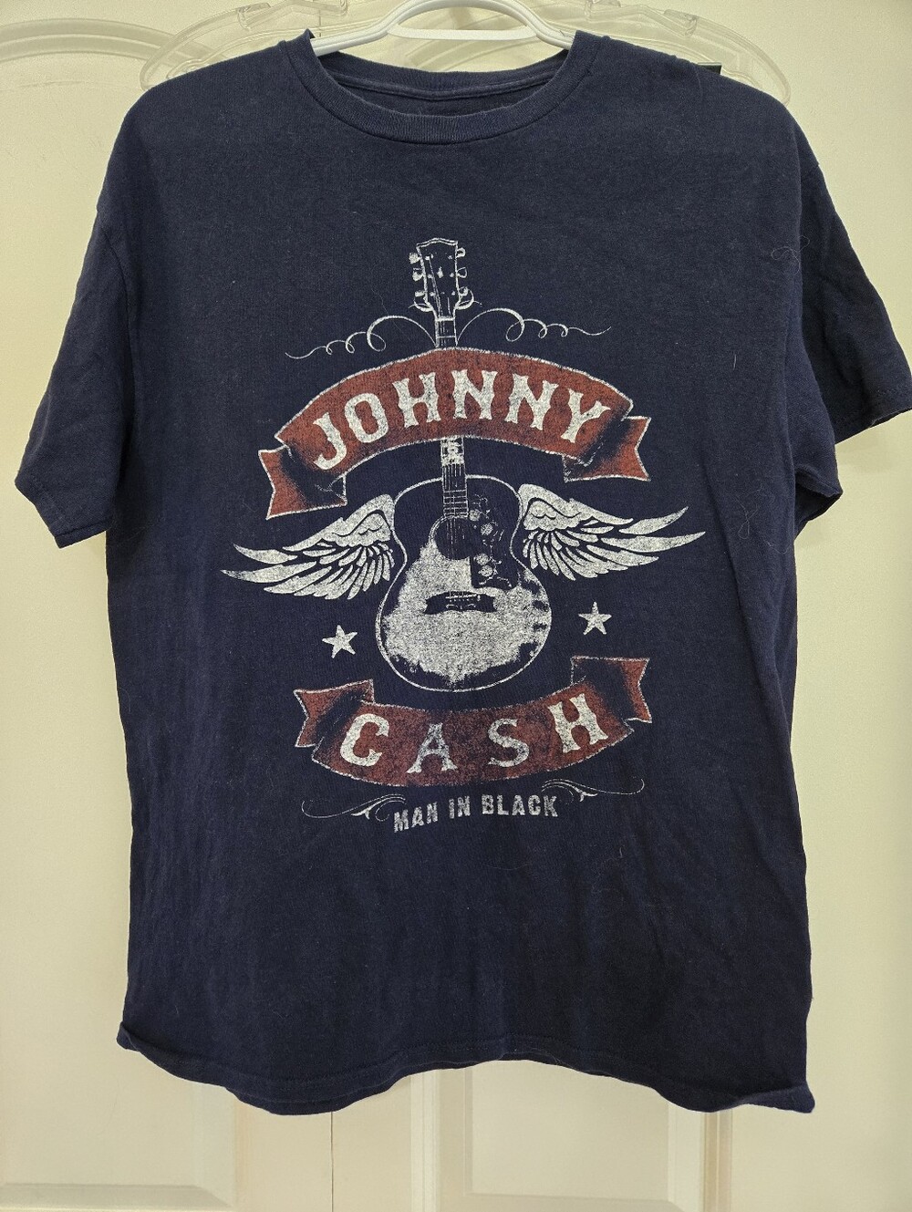 Cash Men's Johnny Cash 'Man in Black' Graphic Tee - Navy
